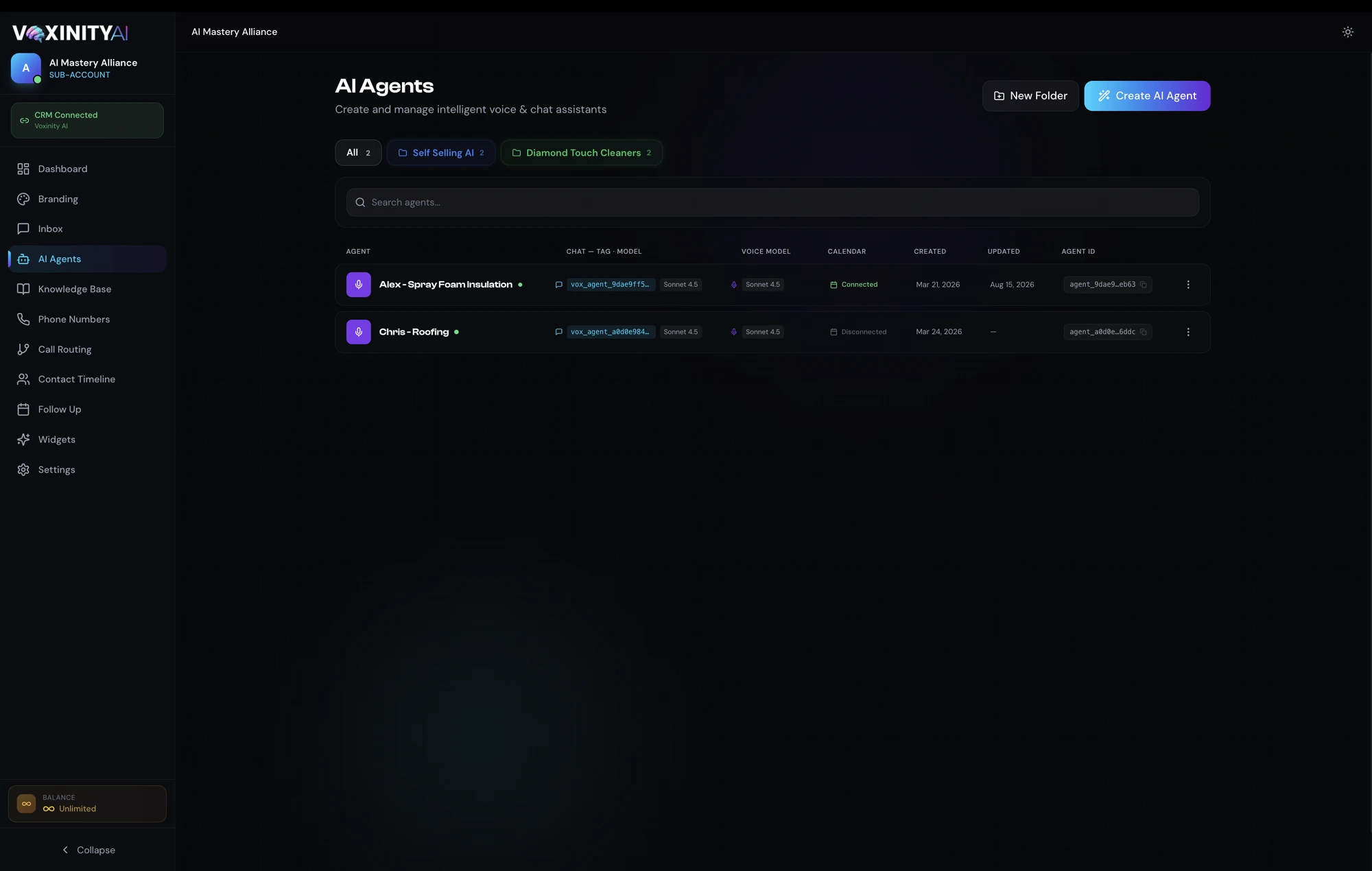 Agency sub-accounts