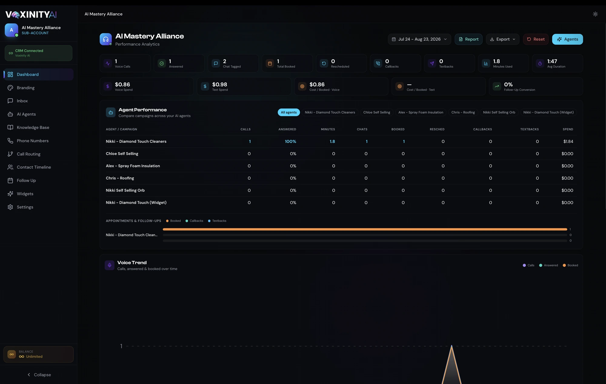 Agent system prompt editor
